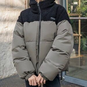 Kids Black and Gray Puffer Jacket